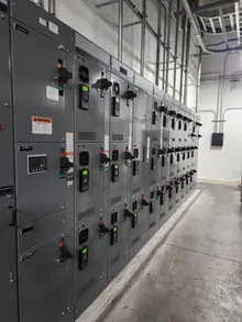 Industrial motor control center evaluated during an arc flash study